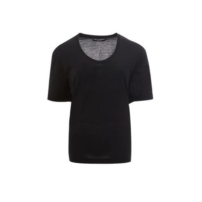 Dolce & Gabbana Elegant Black Cotton Top for Fashion-Forward Women Dolce & Gabbana