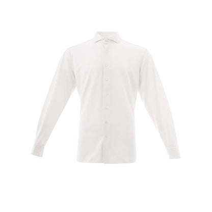 Lardini Elegant White Cotton Men's Shirt Lardini