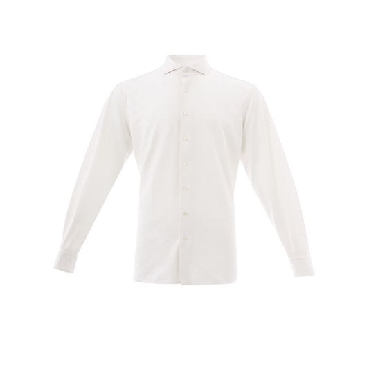 Lardini Elegant White Cotton Men's Shirt Lardini