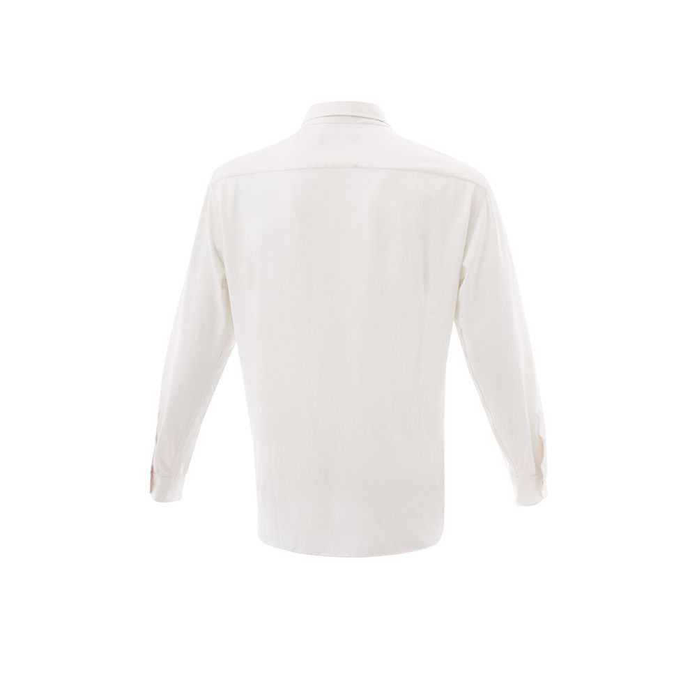 Lardini Elegant White Cotton Men's Shirt Lardini