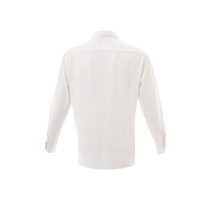 Lardini Elegant White Cotton Men's Shirt Lardini