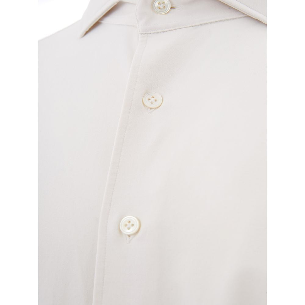 Lardini Elegant White Cotton Men's Shirt Lardini