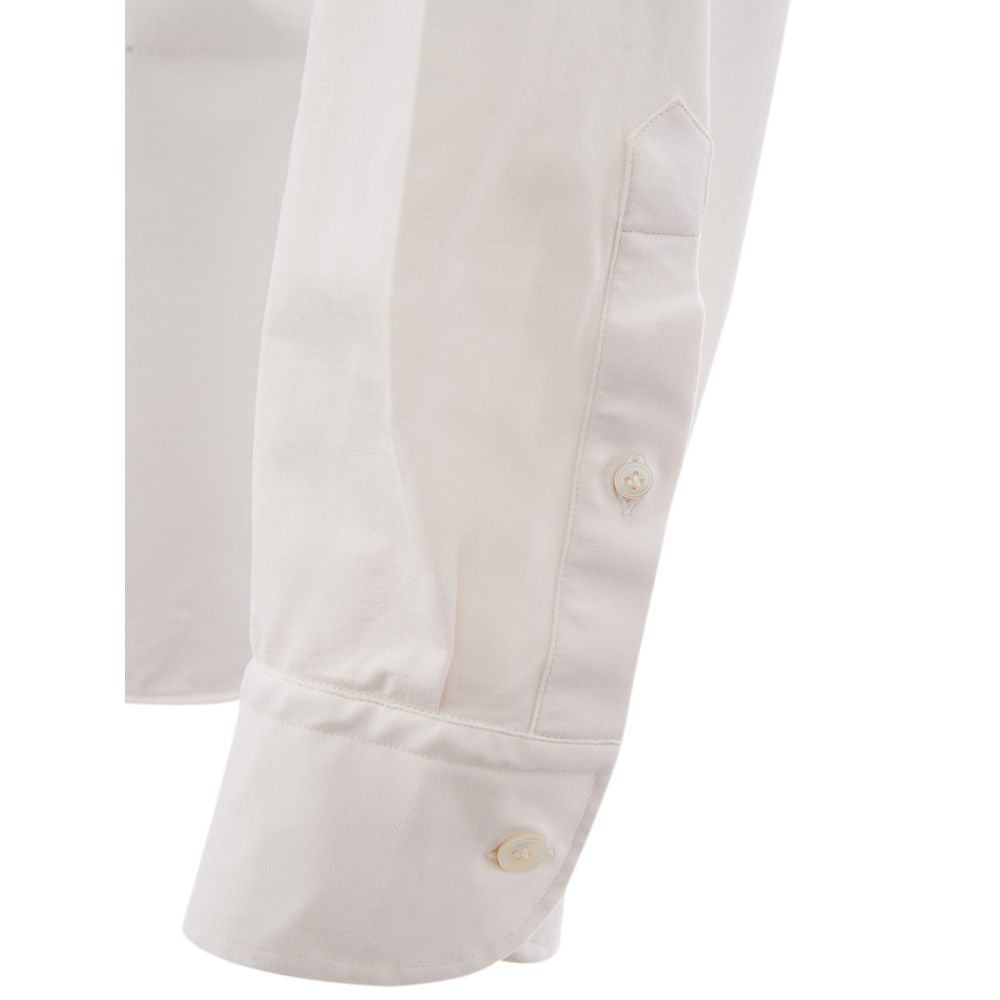 Lardini Elegant White Cotton Men's Shirt Lardini