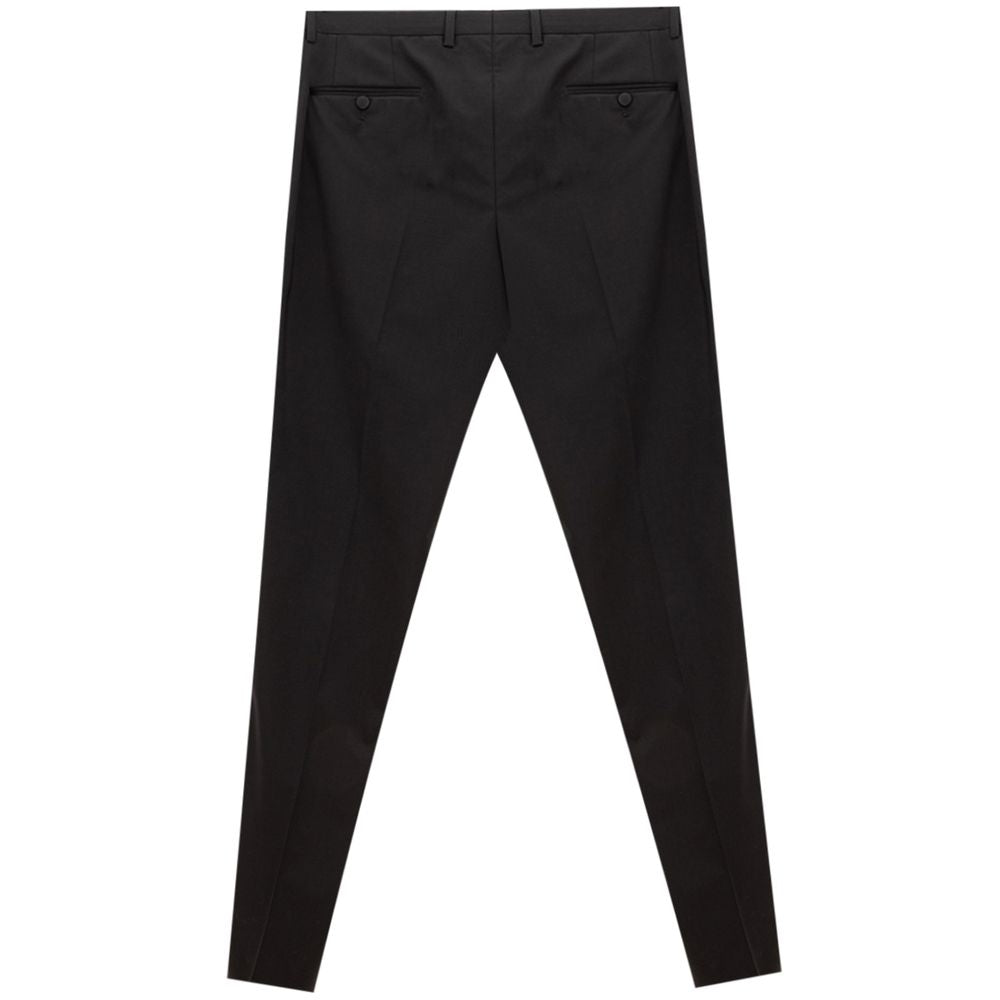 Dolce & Gabbana Sleek Black Wool Trousers for Men Dolce & Gabbana