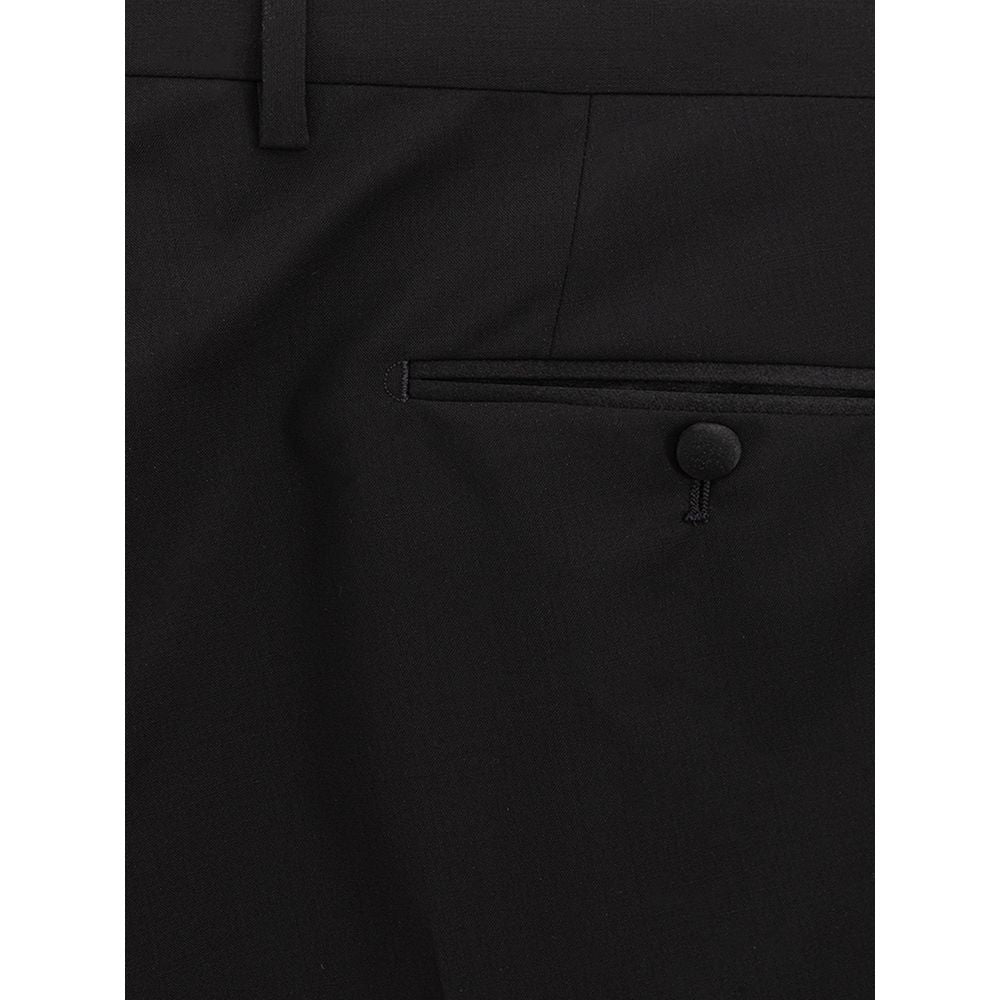 Dolce & Gabbana Sleek Black Wool Trousers for Men Dolce & Gabbana