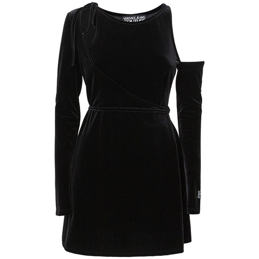 Versace Jeans Chic Black Polyester Shift Dress Versace Jeans