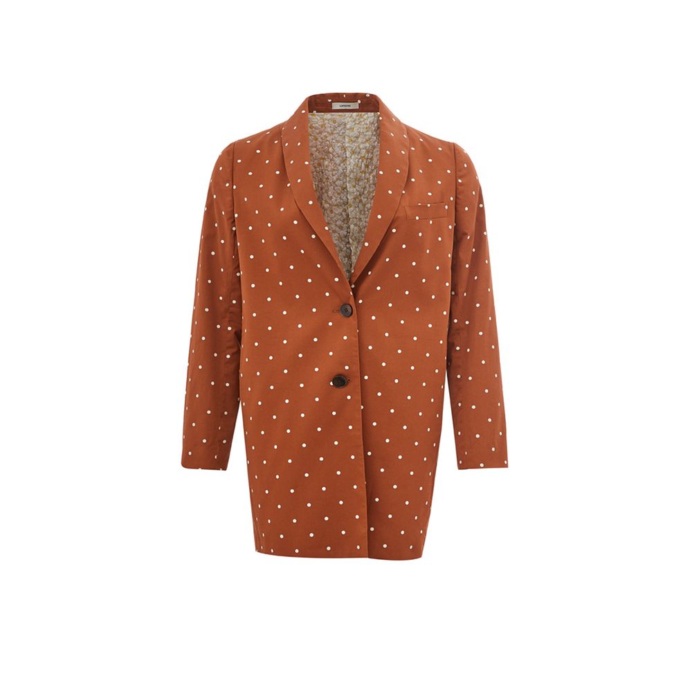 Lardini Chic Cotton Brown Jacket for the Modern Woman Lardini