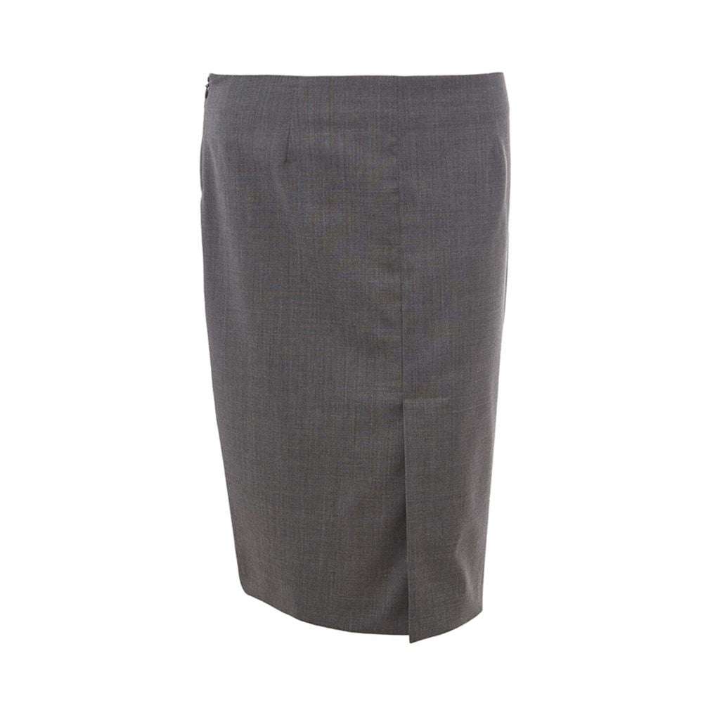 Lardini Chic Gray Wool Pencil Skirt Lardini