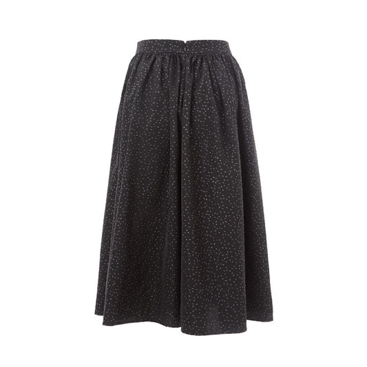 Lardini Elegant Black Polyethylene Midi Skirt Lardini