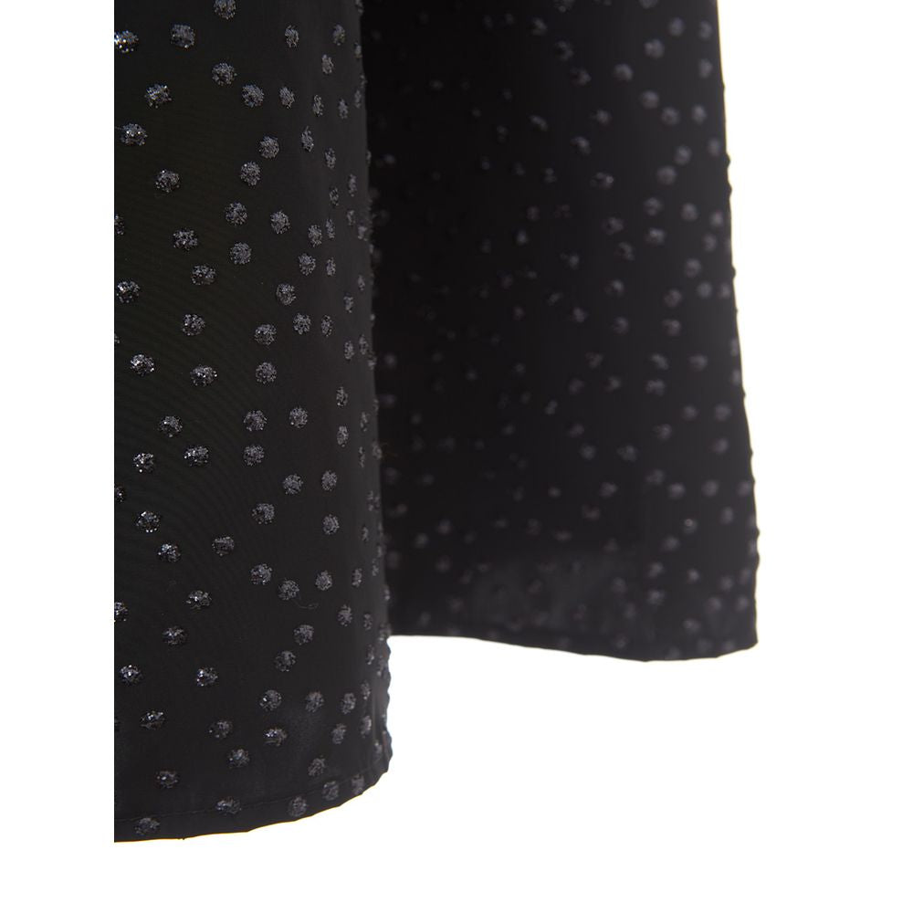 Lardini Elegant Black Polyethylene Midi Skirt Lardini