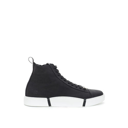 Roberto Cavalli Elegant Suede Sneakers in Chic Black Roberto Cavalli