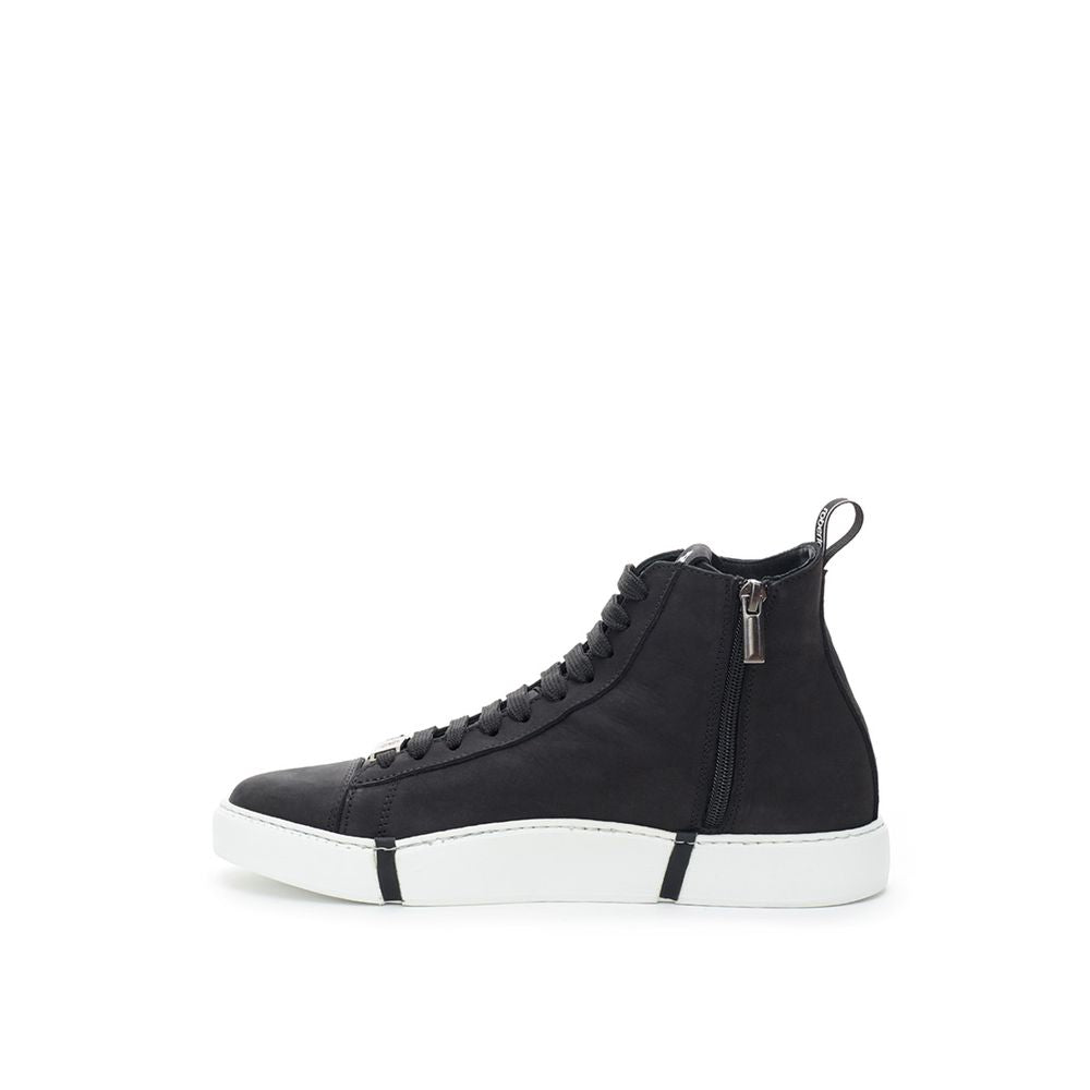 Roberto Cavalli Elegant Suede Sneakers in Chic Black Roberto Cavalli