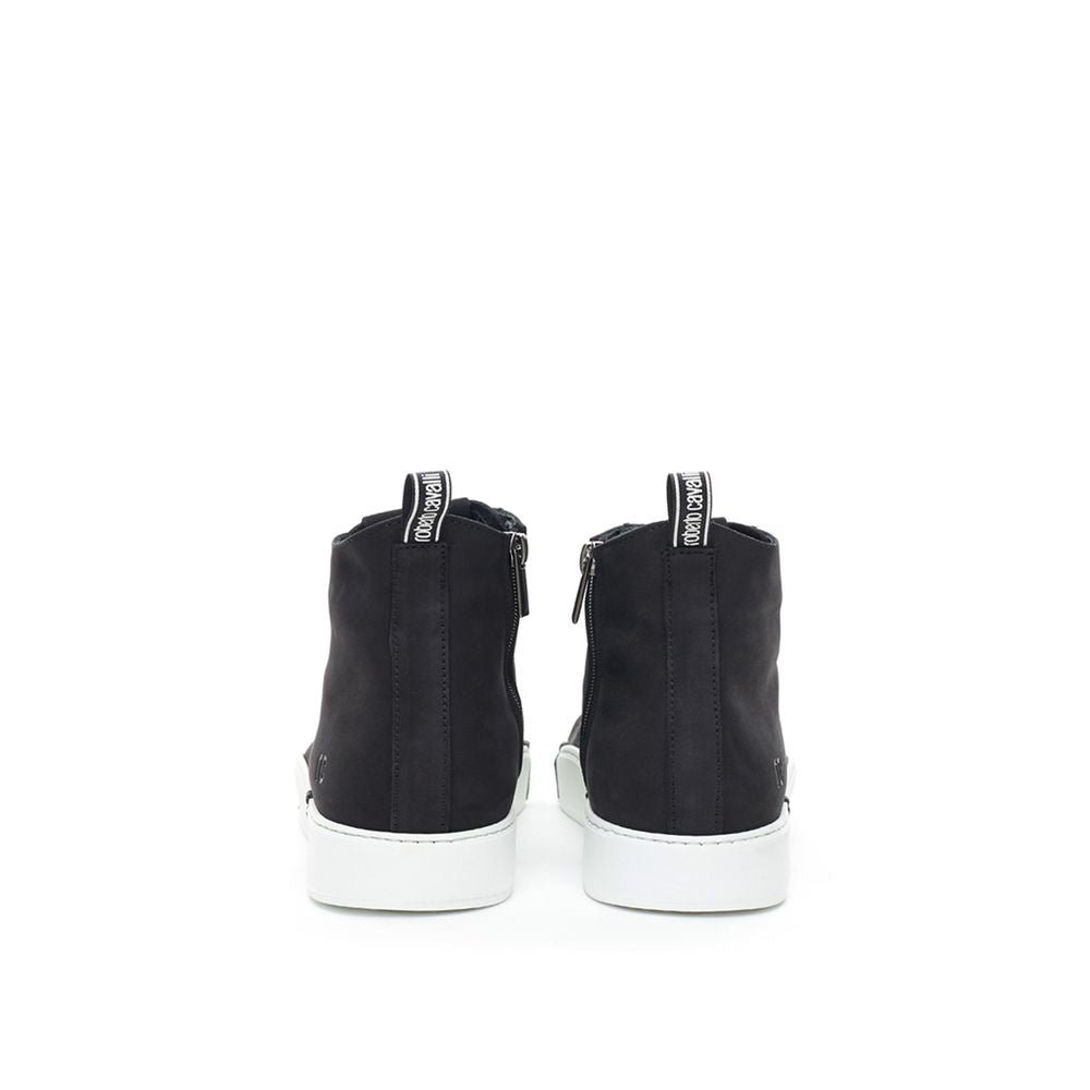 Roberto Cavalli Elegant Suede Sneakers in Chic Black Roberto Cavalli