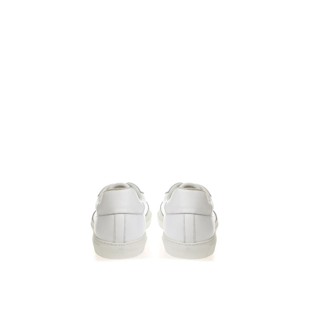 Roberto Cavalli White Leather Sneakers Luxe Footwear Roberto Cavalli