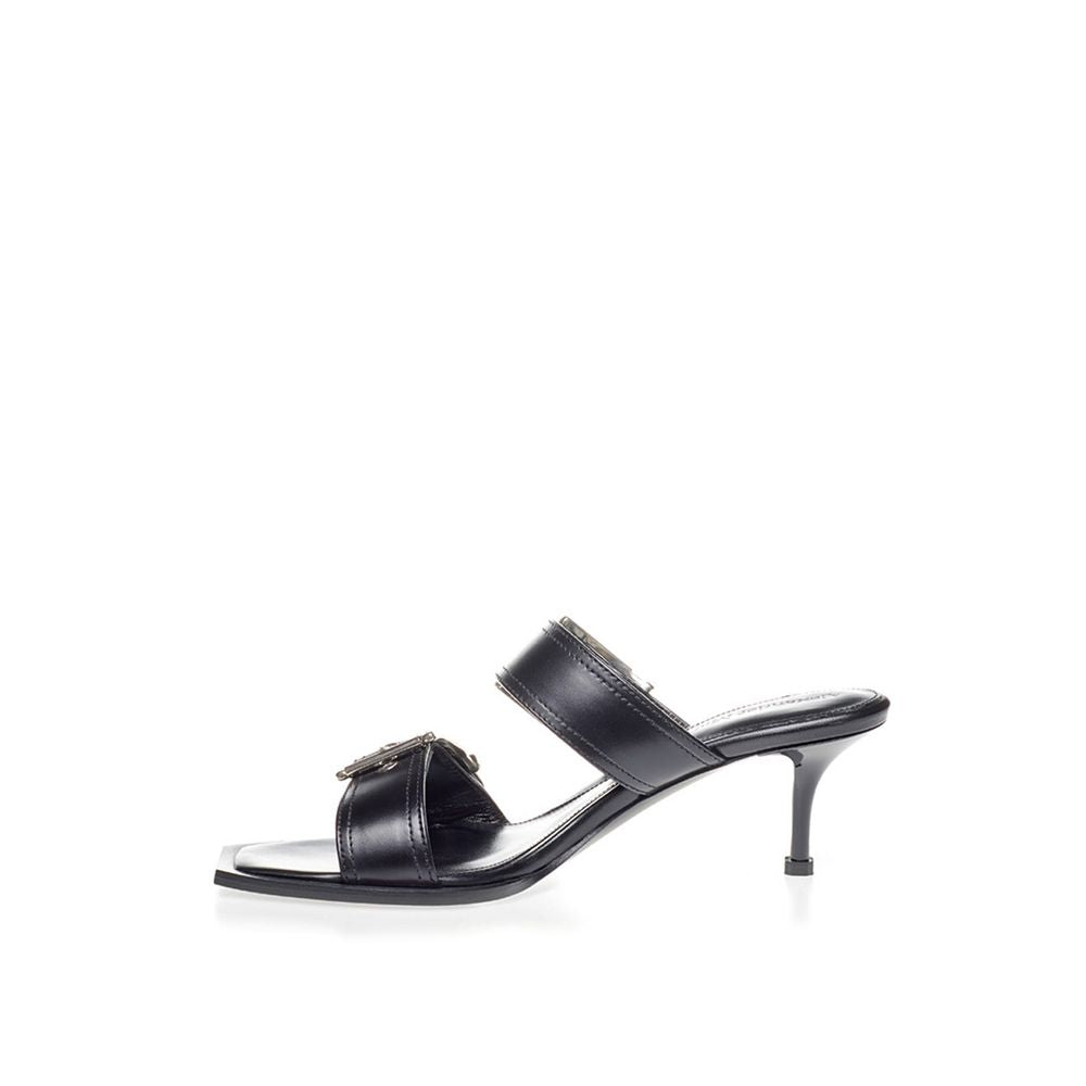 Alexander McQueen Elevate Your Steps in Timeless Black Leather Sandals Alexander McQueen