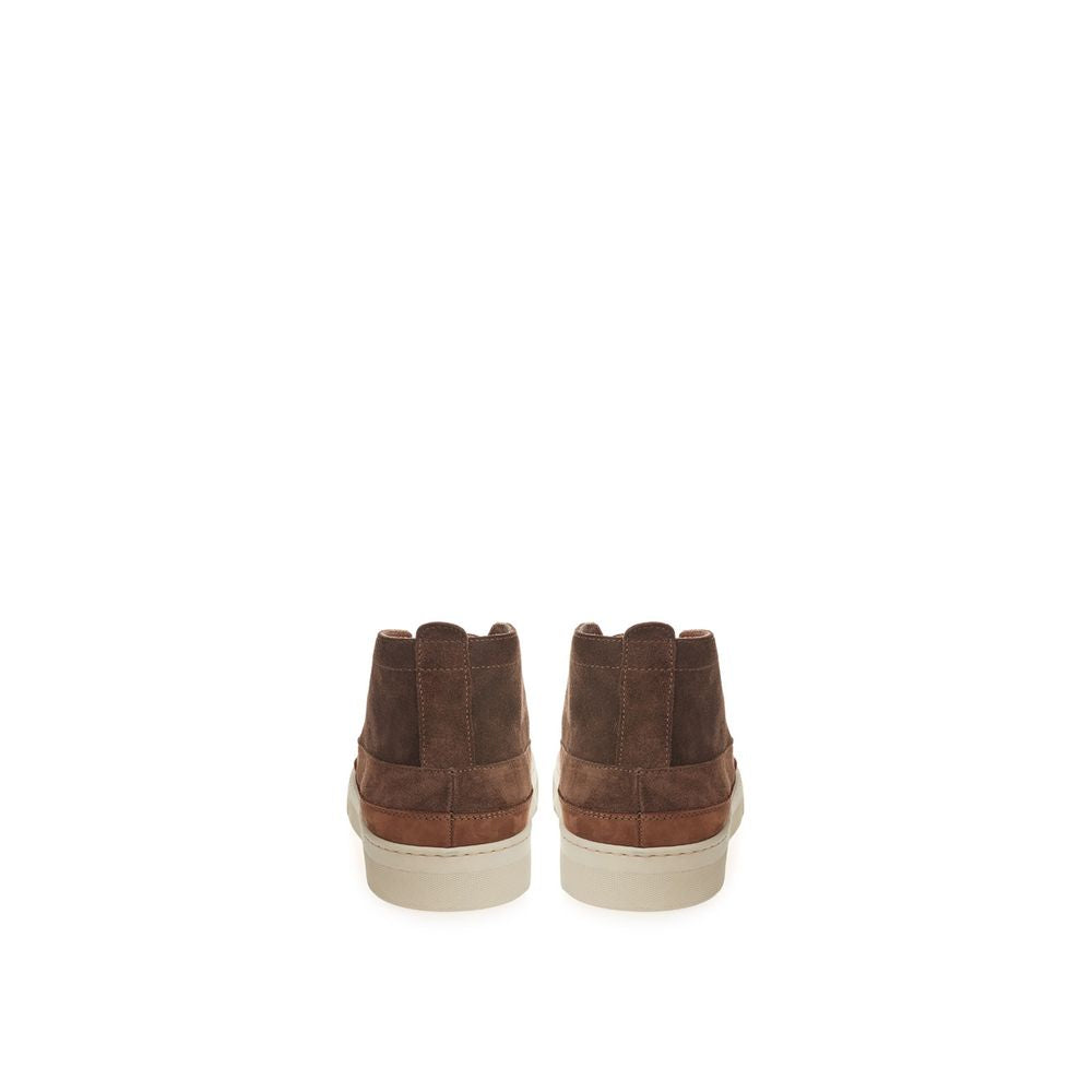 Lardini Elegant Suede Sneakers in Rich Brown Lardini