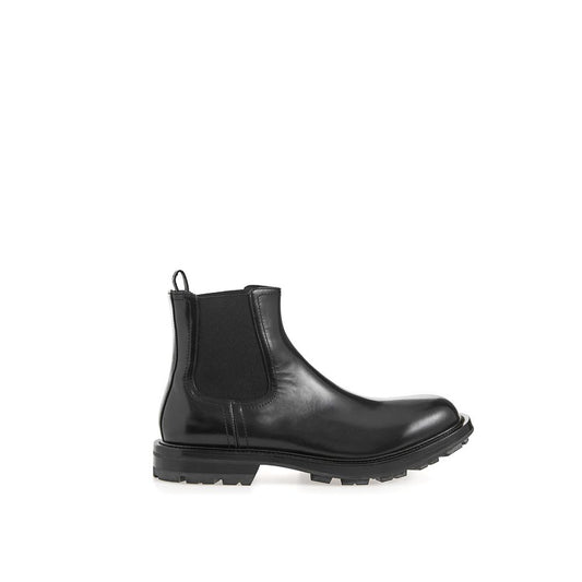 Alexander McQueen Sleek Black Leather Boots for Men Alexander McQueen