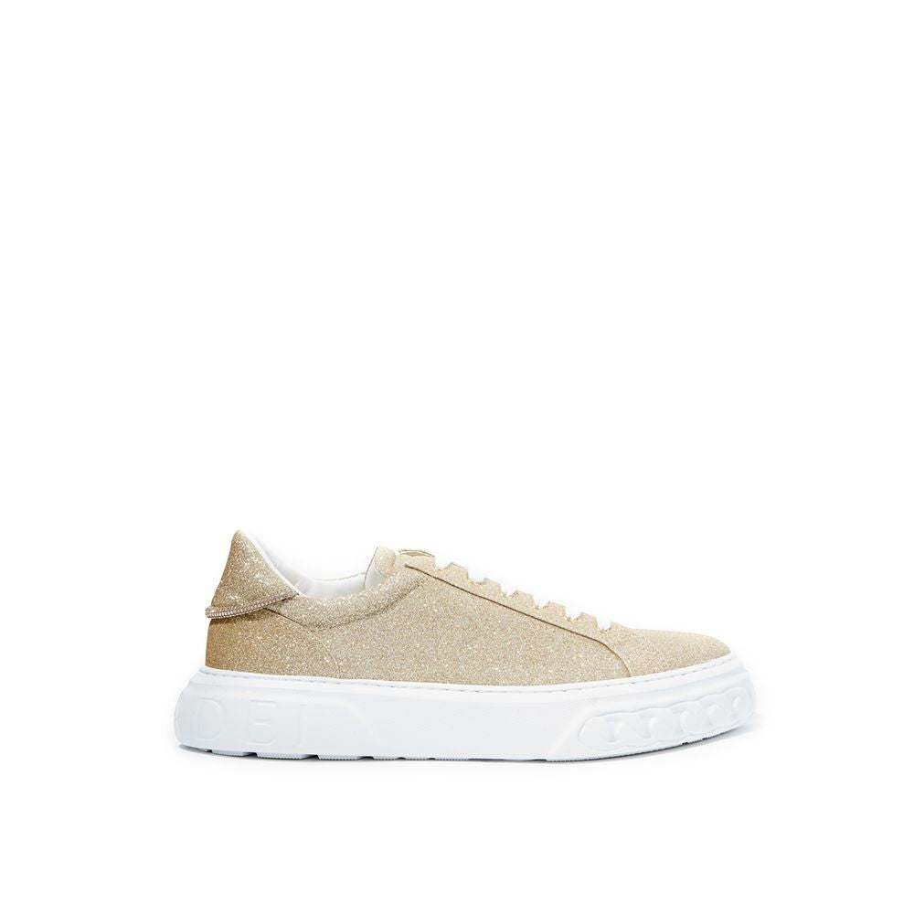 Casadei Elegant Gold Leather Sneakers Casadei