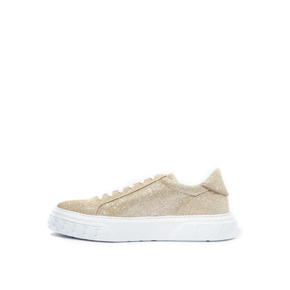 Casadei Elegant Gold Leather Sneakers Casadei