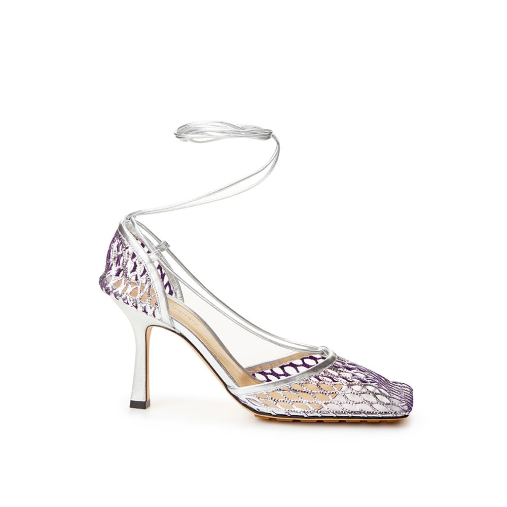 Bottega Veneta Silver Cotton Leather Sandals Bottega Veneta