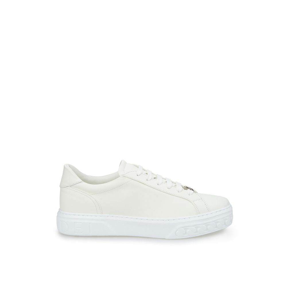 Casadei Sleek White Leather Sneakers Casadei