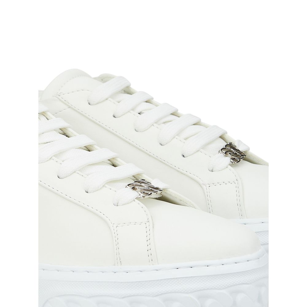 Casadei Sleek White Leather Sneakers Casadei