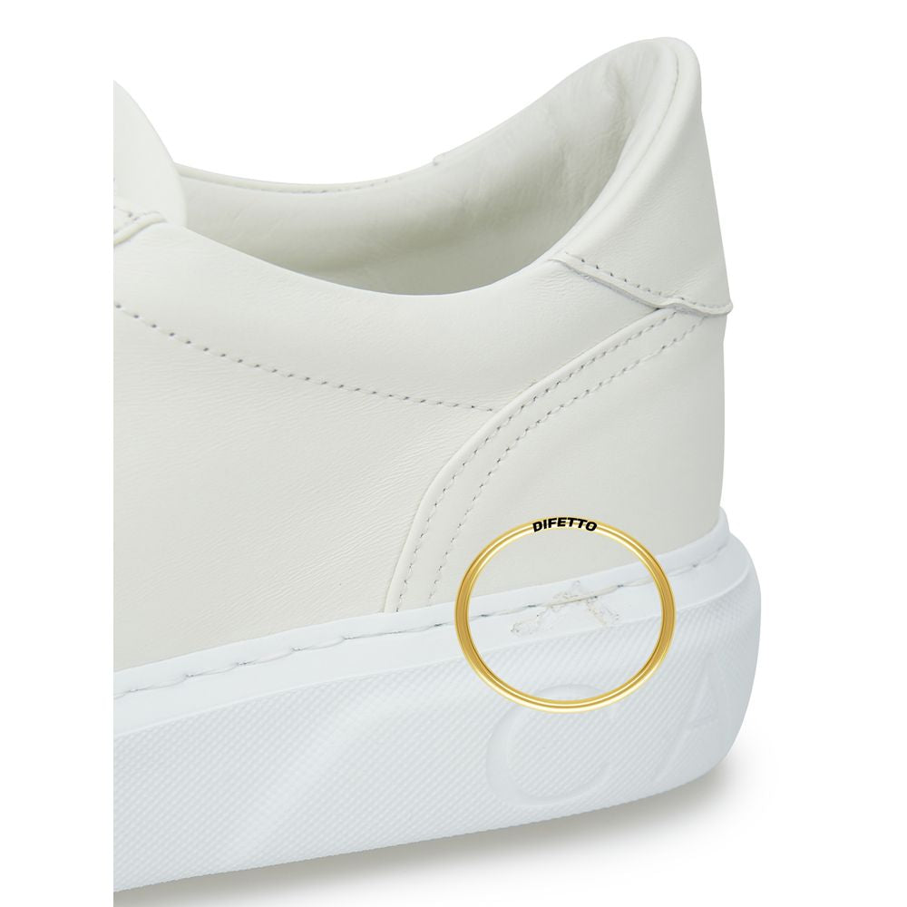 Casadei Sleek White Leather Sneakers Casadei