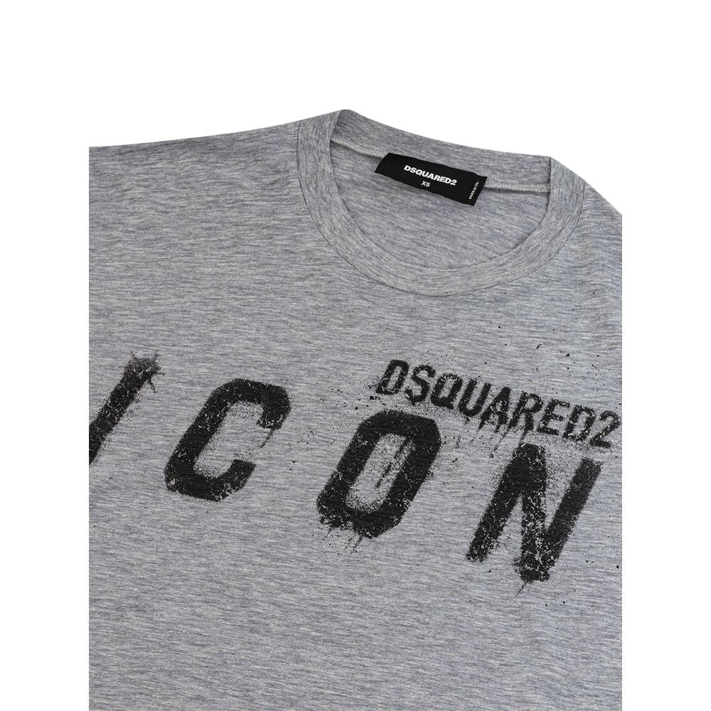 Dsquared² Sleek Gray Cotton Tee for Stylish Men Dsquared²