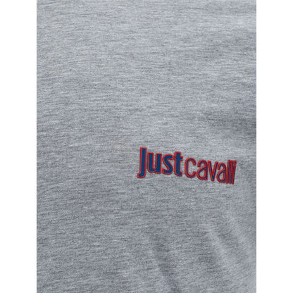 Just Cavalli Elegant Gray Cotton Tee for Men Just Cavalli