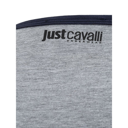 Just Cavalli Elegant Gray Cotton Tee for Men Just Cavalli