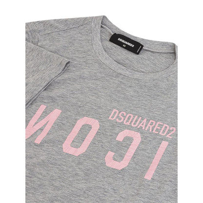 Dsquared² Elegant Gray Cotton Top for Women Dsquared²