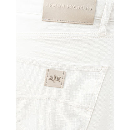 Armani Exchange Elegant White Cotton Trousers Armani Exchange