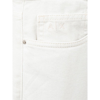 Armani Exchange Elegant White Cotton Trousers Armani Exchange