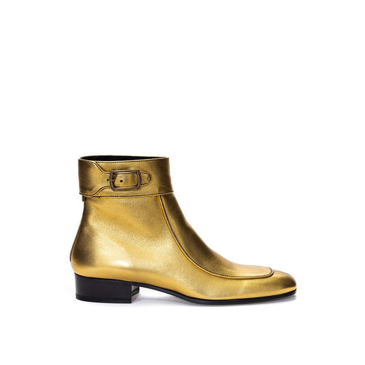 Saint Laurent Gold Leather Boot Saint Laurent