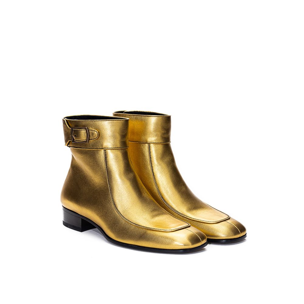 Saint Laurent Gold Leather Boot Saint Laurent