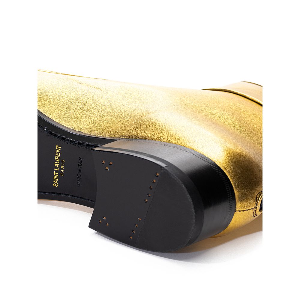 Saint Laurent Gold Leather Boot Saint Laurent