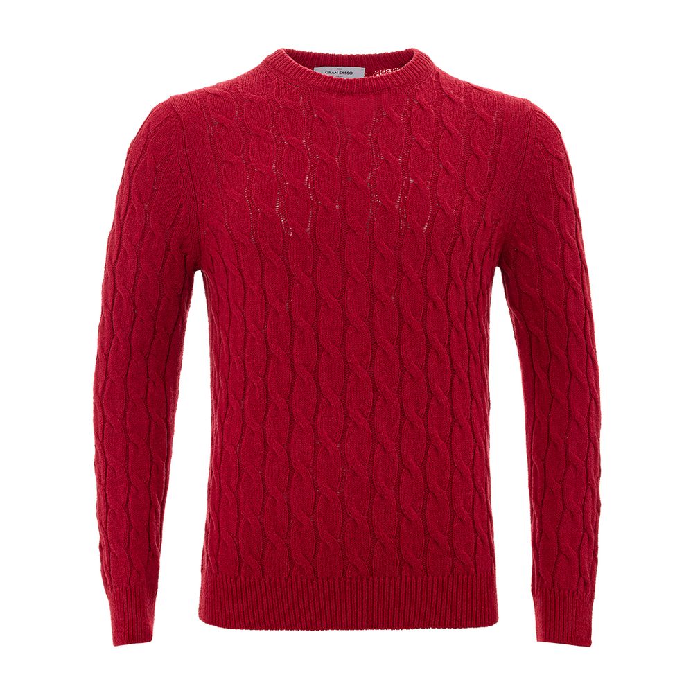 Gran Sasso Elegant Crimson Cotton Classic Sweater Gran Sasso