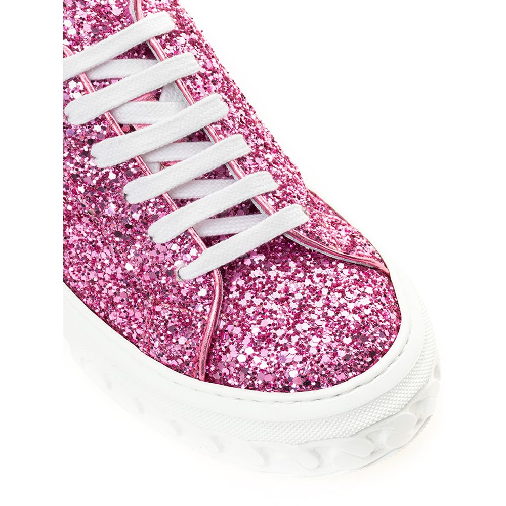 Casadei Fuchsia Elegance Leather Sneakers Casadei