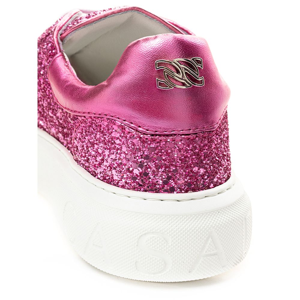 Casadei Fuchsia Elegance Leather Sneakers Casadei