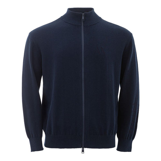 Armani Exchange Blue Cotton Sweater Armani Exchange