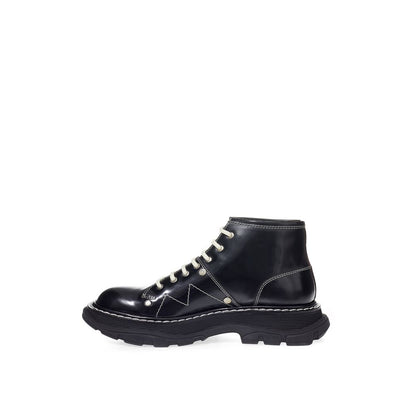 Alexander McQueen Elegant Black Leather Boots Alexander McQueen