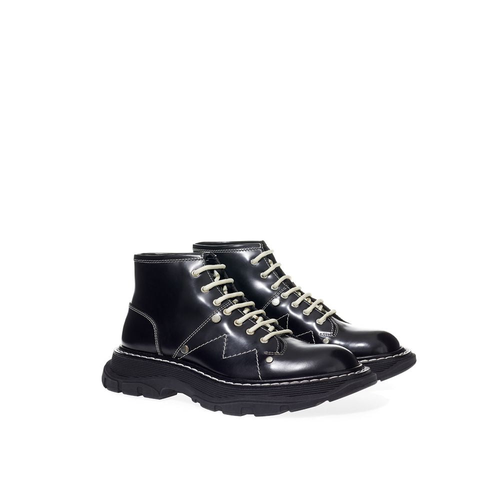 Alexander McQueen Elegant Black Leather Boots Alexander McQueen