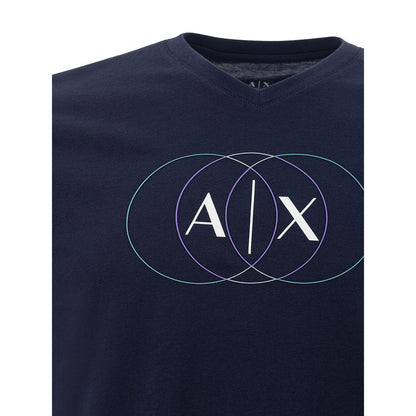 Armani Exchange Sleek Blue Cotton Tee for Men Armani Exchange