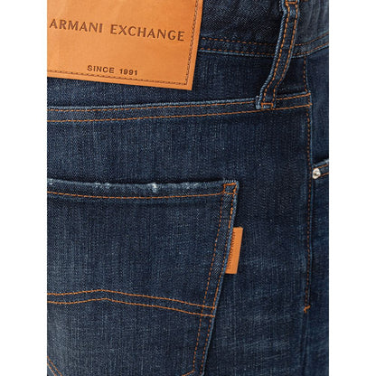 Armani Exchange Chic Blue Cotton Trousers for Modern Men Armani Exchange