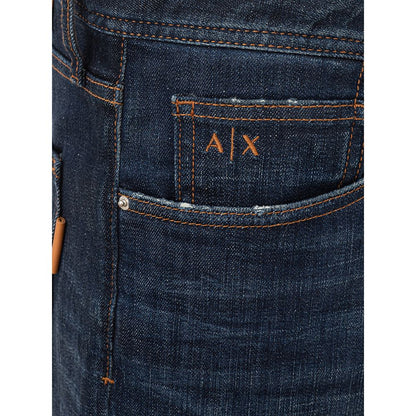 Armani Exchange Chic Blue Cotton Trousers for Modern Men Armani Exchange