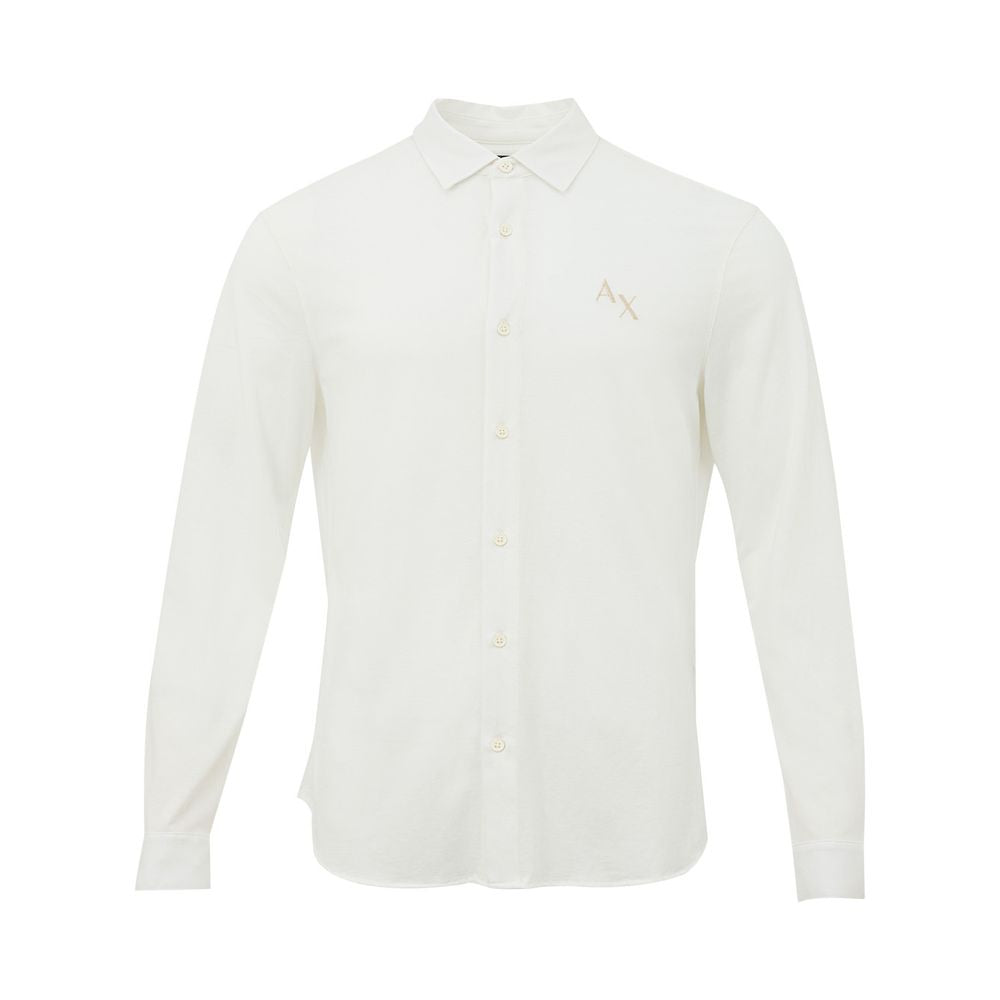 Armani Exchange Elegant White Organic Cotton Shirt Armani Exchange