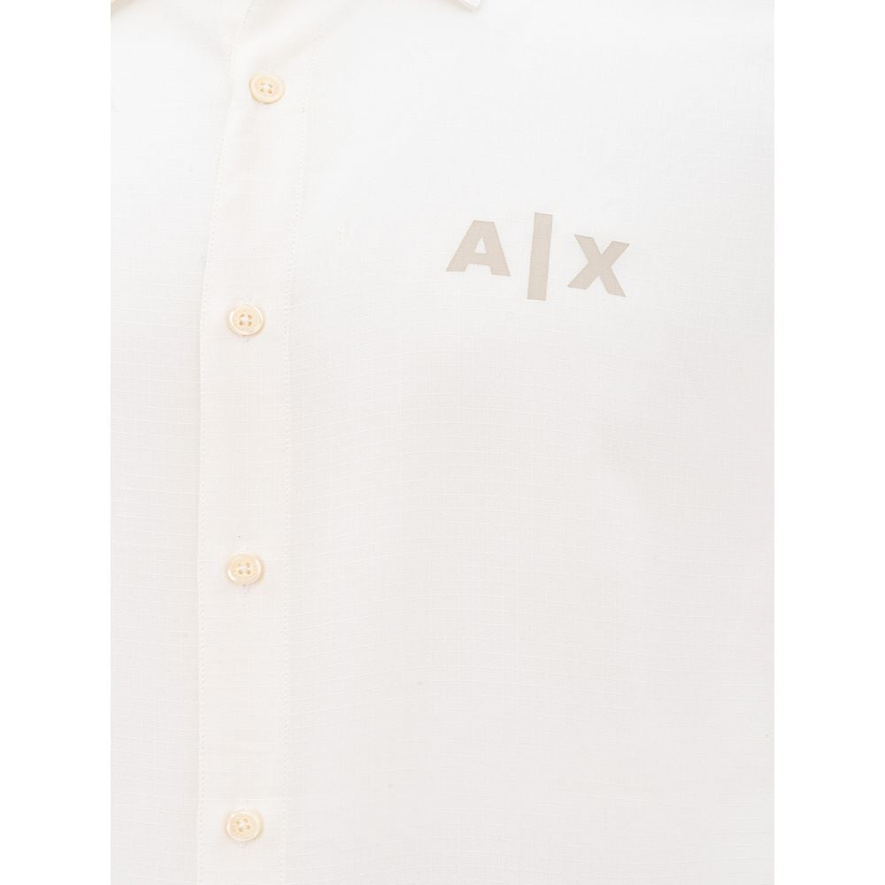 Armani Exchange Elegant White Viscose Shirt for Men Armani Exchange