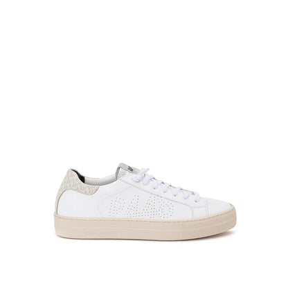 P448 White Leather Sneakers Elegant Casual Footwear P448