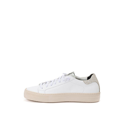 P448 White Leather Sneakers Elegant Casual Footwear P448