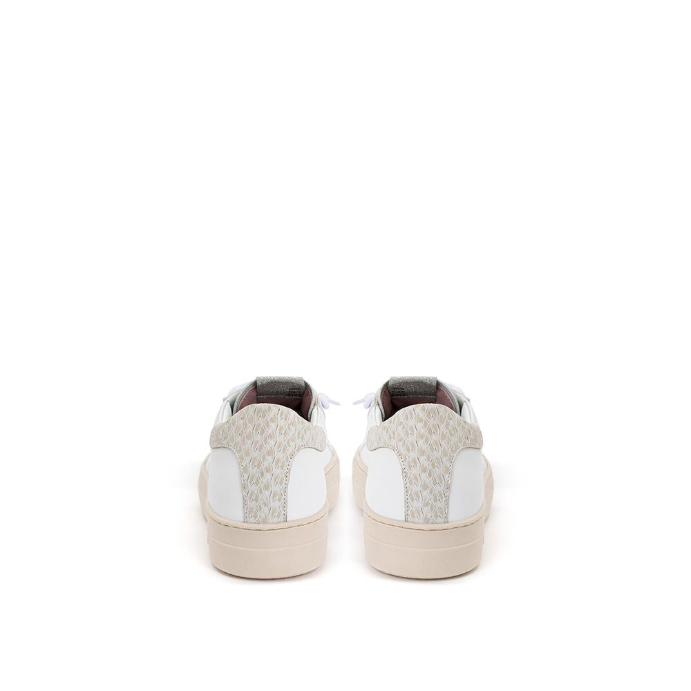 P448 White Leather Sneakers Elegant Casual Footwear P448